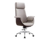 White Ergonomic Modern Executive Swivel Leather Office Chair Image - 6