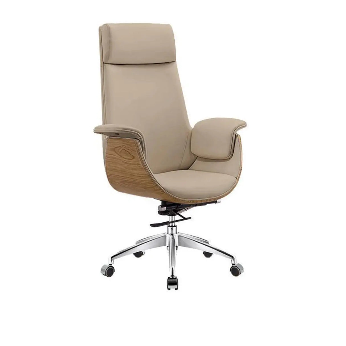 White Ergonomic Modern Executive Swivel Leather Office Chair Image - 7