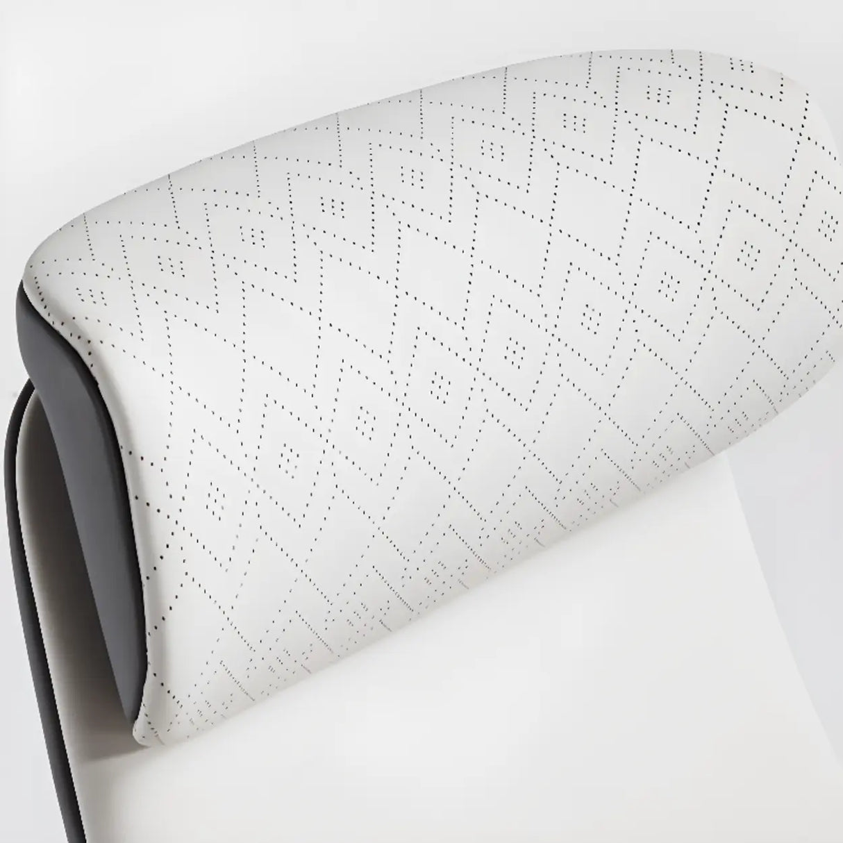 White Ergonomic Swivel Leather Office Chair with Headrest Image - 11