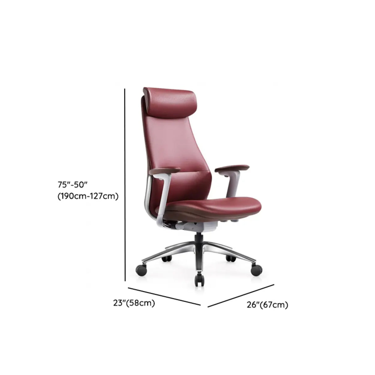 White Ergonomic Swivel Leather Office Chair with Headrest 