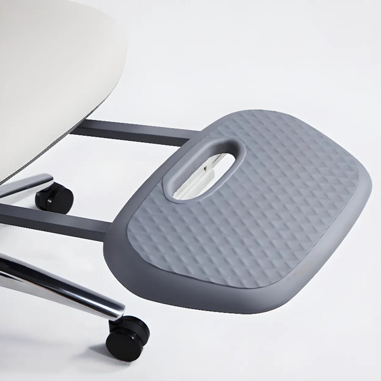 White Ergonomic Swivel Leather Office Chair with Headrest Image - 8