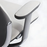 White Ergonomic Swivel Leather Office Chair with Headrest Image - 9