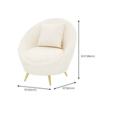 White Fabrics Pillow Back Curved Sofa Seating Group #size