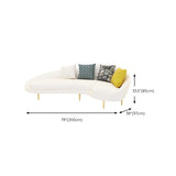 White Fabrics Pillow Back Curved Sofa Seating Group Image - 17