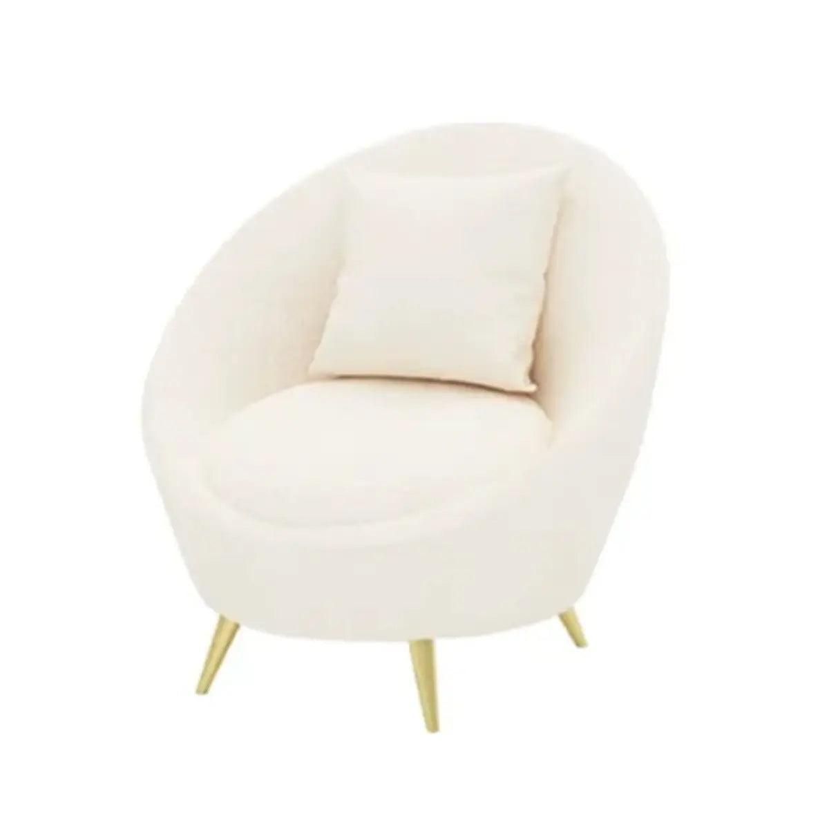 White Fabrics Pillow Back Curved Sofa Seating Group Image - 9