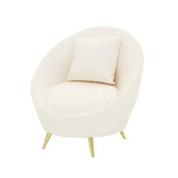 White Fabrics Pillow Back Curved Sofa Seating Group Image - 9