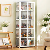 White Fashion Bamboo Clear Figure Display Cabinets Image - 10