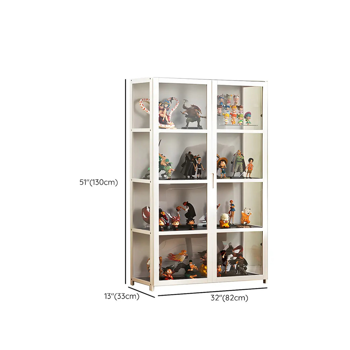 White Fashion Bamboo Clear Figure Display Cabinets Image - 23