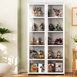White Fashion Bamboo Clear Figure Display Cabinets Image - 4