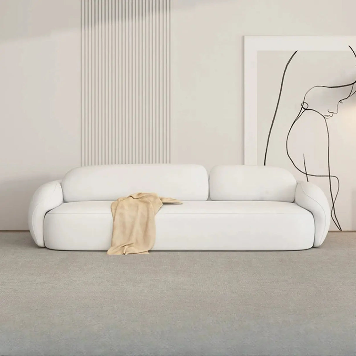 White Faux Leather Tight Back Reception Sofa Set Image - 11