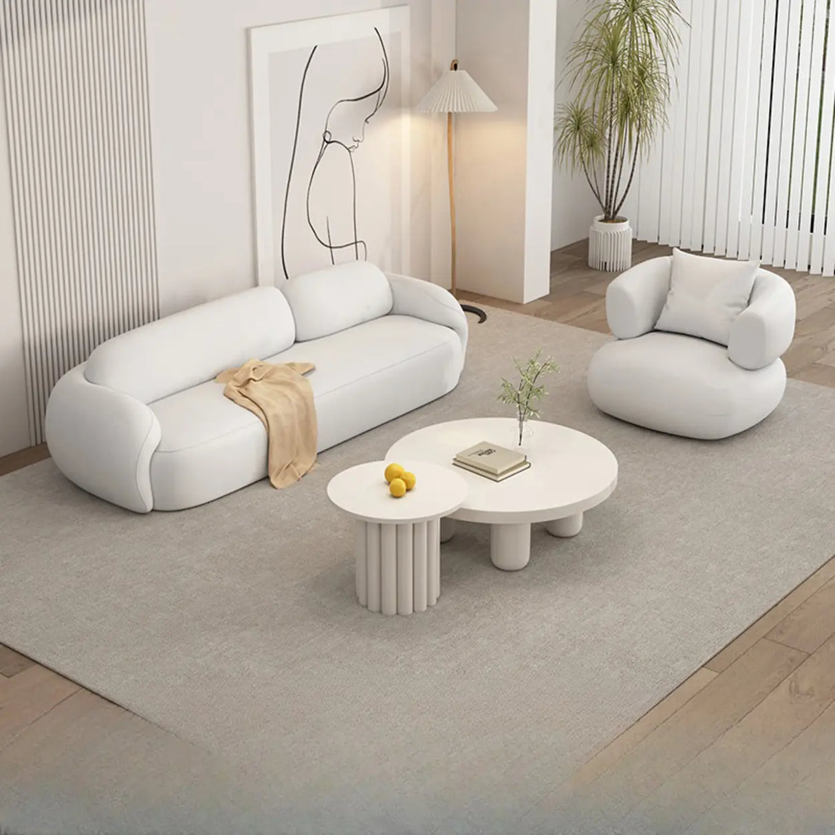 White Faux Leather Tight Back Reception Sofa Set Image - 13
