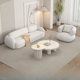 White Faux Leather Tight Back Reception Sofa Set Image - 13