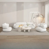 White Faux Leather Tight Back Reception Sofa Set Image - 15