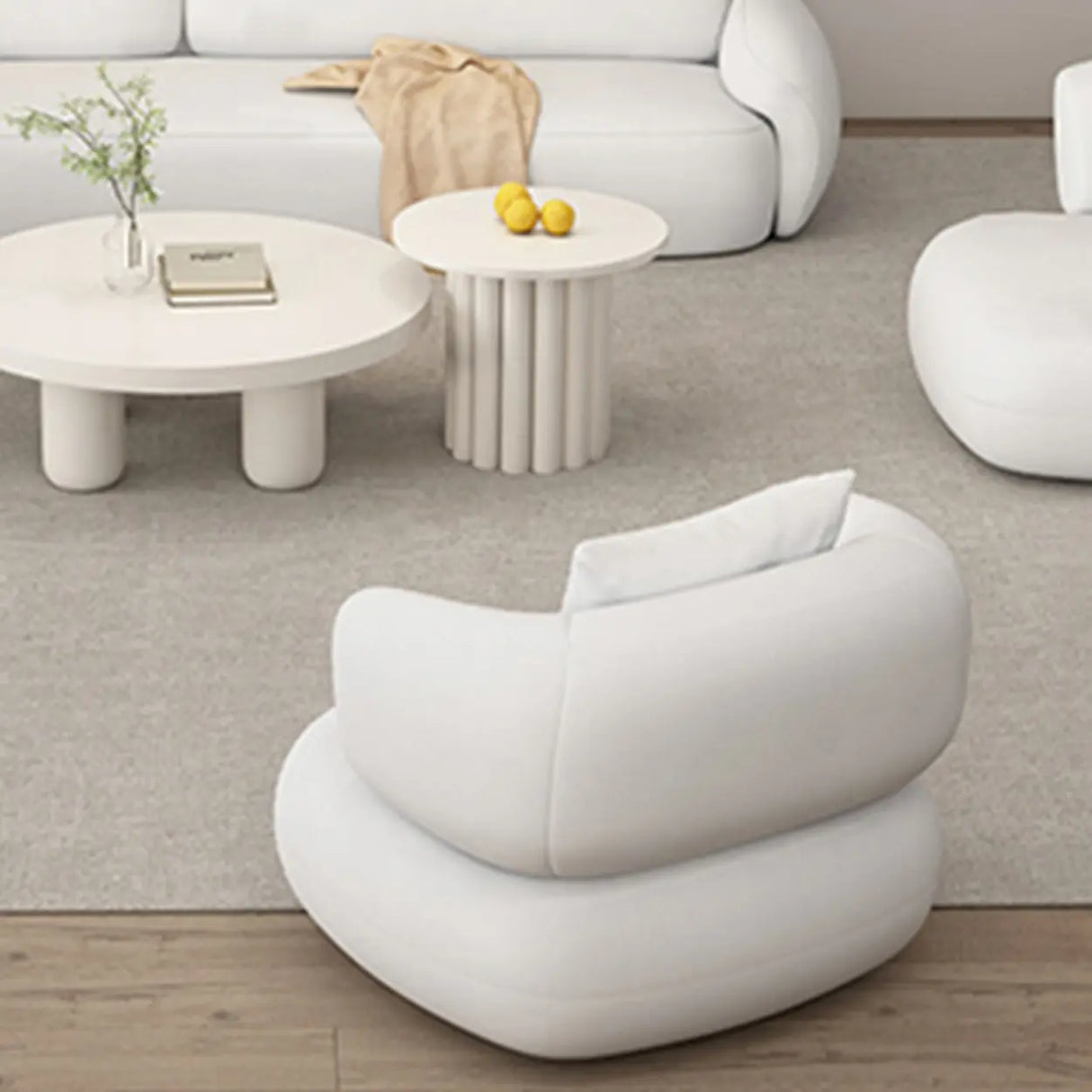 White Faux Leather Tight Back Reception Sofa Set Image - 16