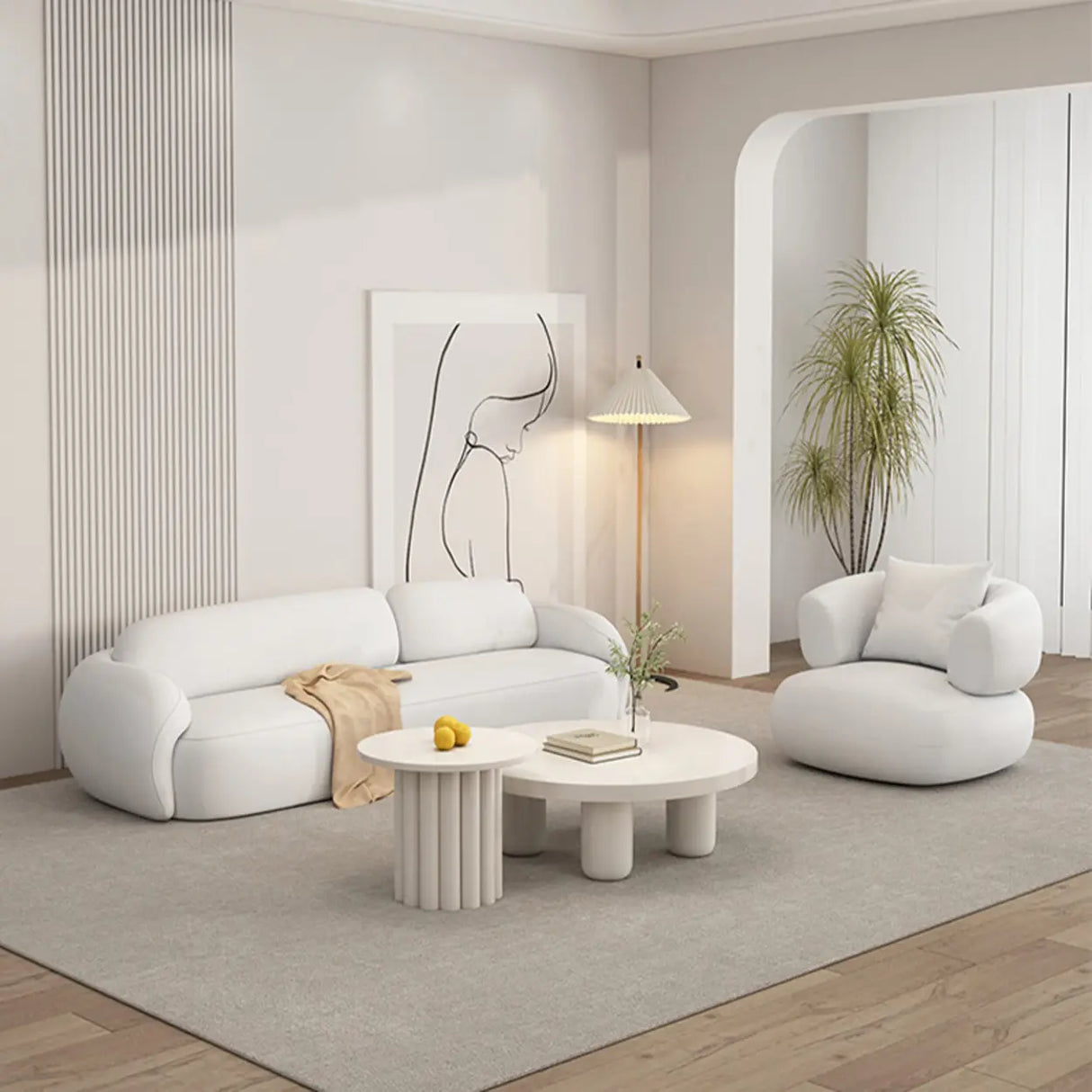 White Faux Leather Tight Back Reception Sofa Set Image - 3