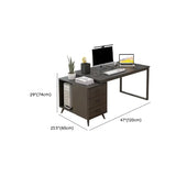 White Fiberboard Computer Desk with Drawers Image - 13