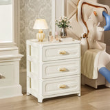 White Finish Multi-Drawers Kids Nightstand with Legs Image - 1