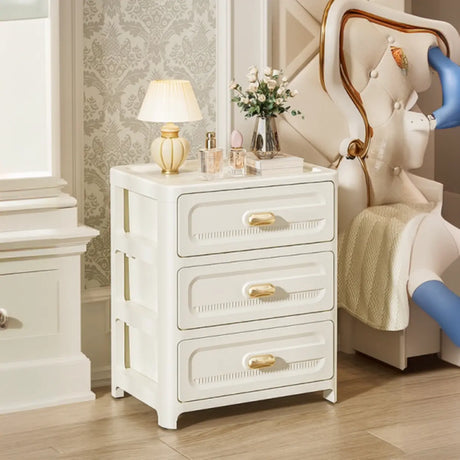 White Finish Multi-Drawers Kids Nightstand with Legs Image - 1