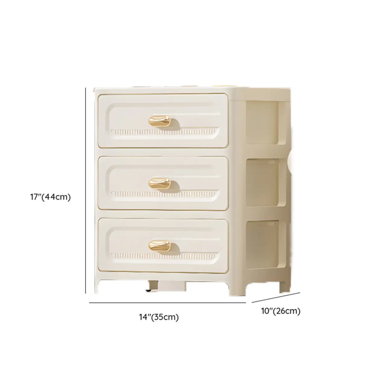 White Finish Multi-Drawers Kids Nightstand with Legs 