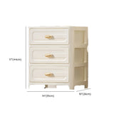 White Finish Multi-Drawers Kids Nightstand with Legs #size