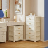 White Finish Multi-Drawers Kids Nightstand with Legs Image - 4