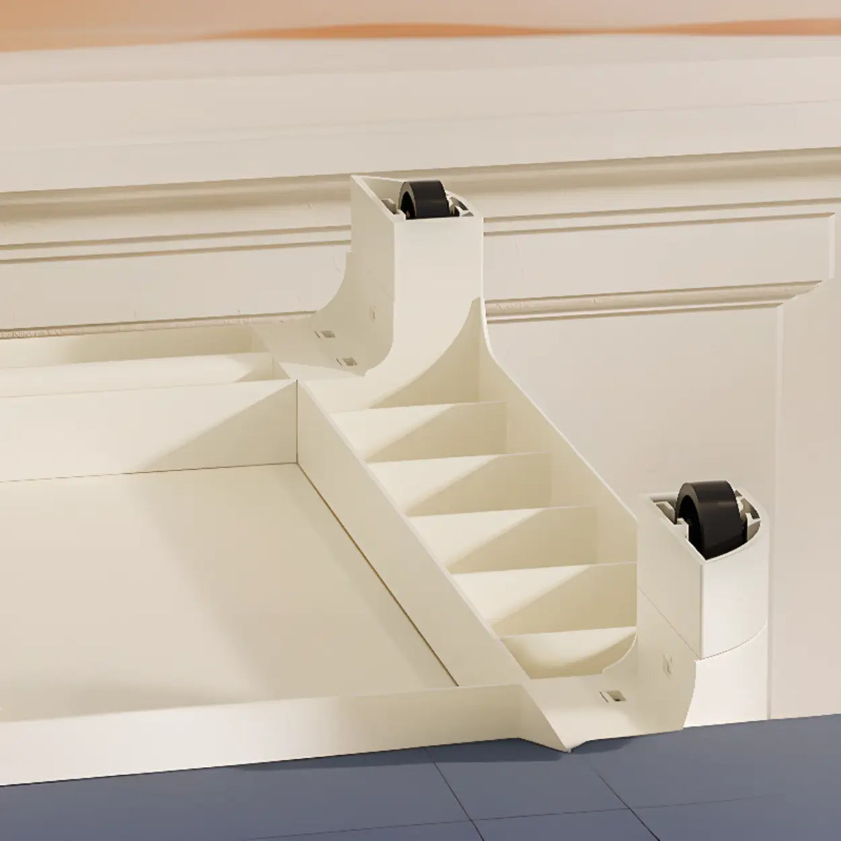 White Finish Multi-Drawers Kids Nightstand with Legs Image - 9