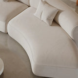 White Flannel Tight Back Horizontal Sofa with Pillow Image - 10