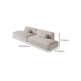 White Flannel Tight Back Horizontal Sofa with Pillow Image - 17