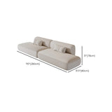 White Flannel Tight Back Horizontal Sofa with Pillow Image - 18