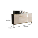 White Floor Wood Kitchen Hutch Storage China Cabinet Image - 18