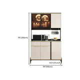 White Floor Wood Kitchen Hutch Storage China Cabinet Image - 21