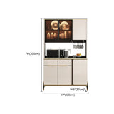 White Floor Wood Kitchen Hutch Storage China Cabinet Image - 22