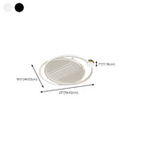 White Flush Simple Geometric Ceiling Fan with LED Light #size