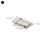 White Flush Simple Geometric Ceiling Fan with LED Light Image - 23