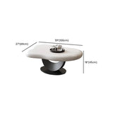 White Free Form Wood Metal Base Nesting Coffee Table #size