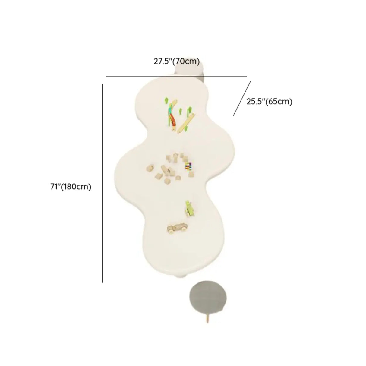White Freeform Toddler Play Table Chair Set with 7-Seat Image - 10