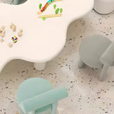 White Freeform Toddler Play Table Chair Set with 7-Seat Image - 7