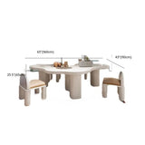 White Freeform Toddler Play Table Chair Set with 7-Seat Image - 9
