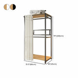 White Freestanding Steel Shelves Coat Rack with Storage Image - 32