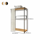 White Freestanding Steel Shelves Coat Rack with Storage Image - 33