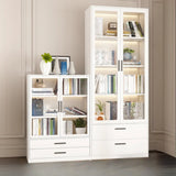 White French Rectangle Close Glass Doors Bookcases Image - 1