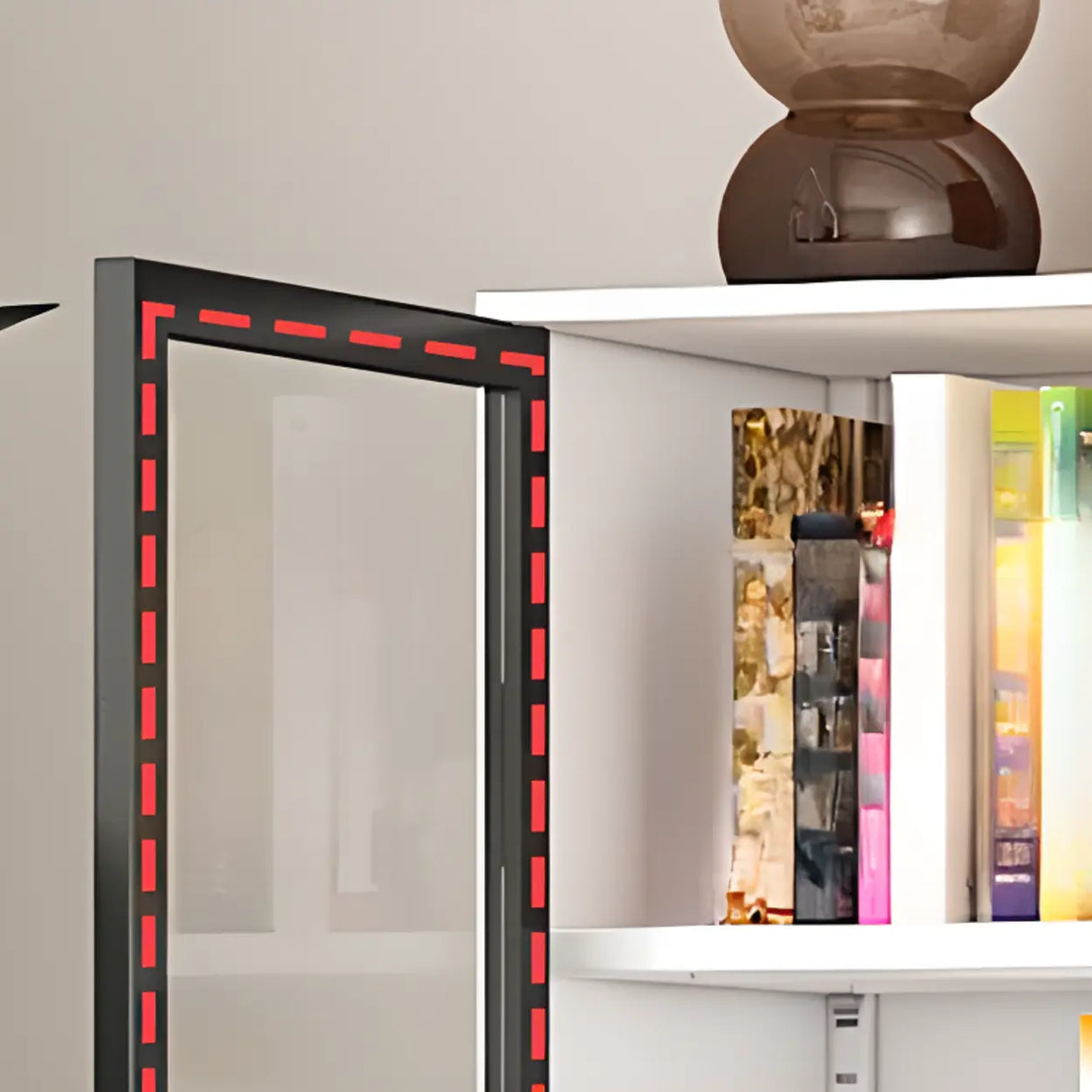 White French Rectangle Close Glass Doors Bookcases Image - 14