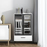 White French Rectangle Close Glass Doors Bookcases Image - 21