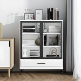 White French Rectangle Close Glass Doors Bookcases Image - 23
