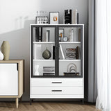 White French Rectangle Close Glass Doors Bookcases Image - 26