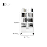 White French Rectangle Close Glass Doors Bookcases Image - 37