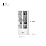 White French Rectangle Close Glass Doors Bookcases Image - 42