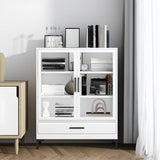 White French Rectangle Close Glass Doors Bookcases Image - 5