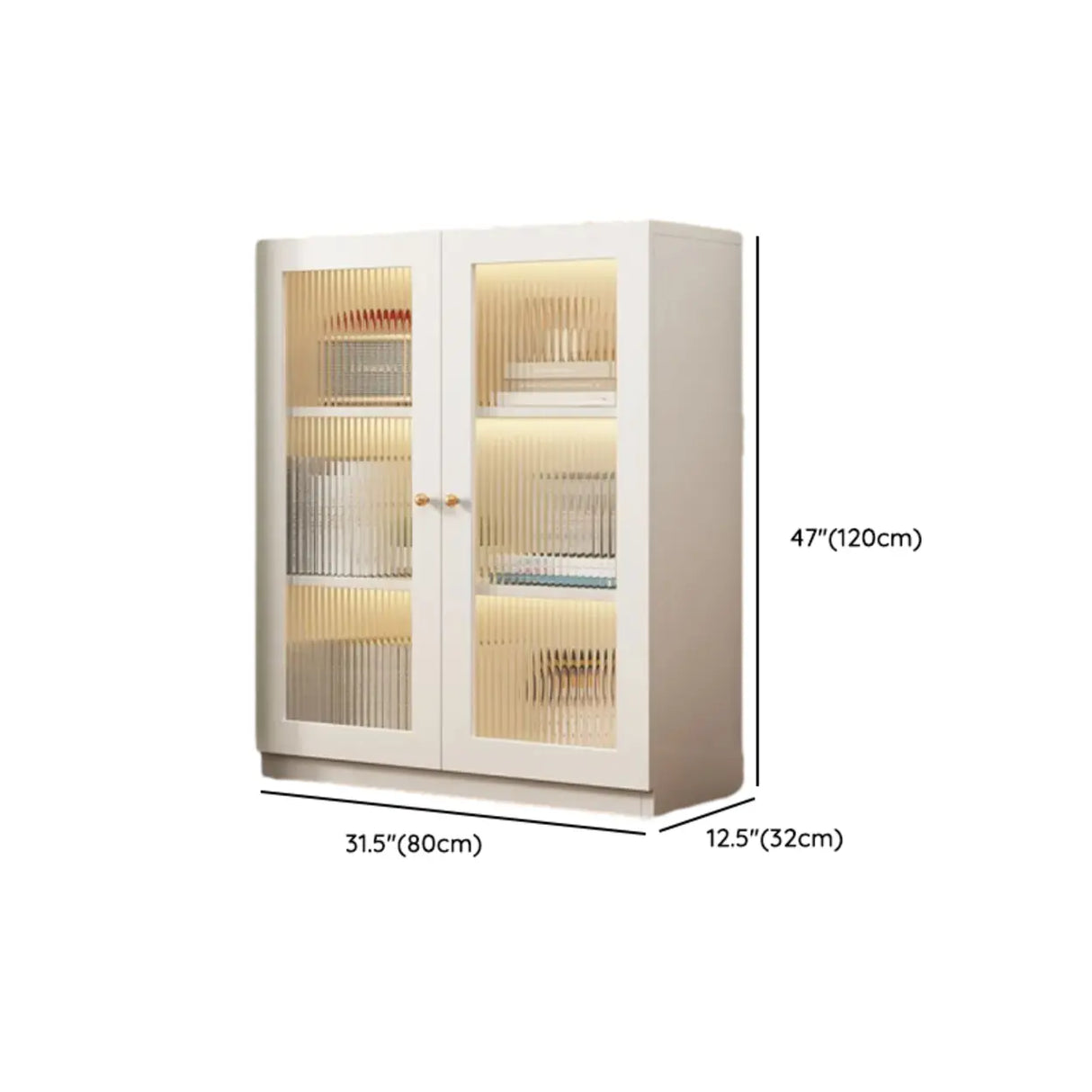 White French Solid Wood Door Glass Display Bookcase Image - 31