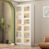 White French Solid Wood Door Glass Display Bookcase Image - 4